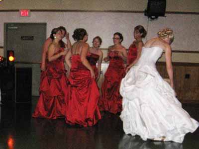 DJ bridesmaids dancing
